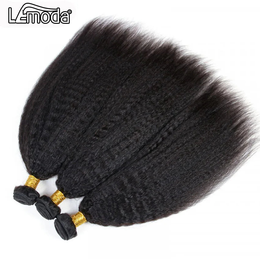 100%Virgin Raw Human Hair Kinky Straight Bundles 