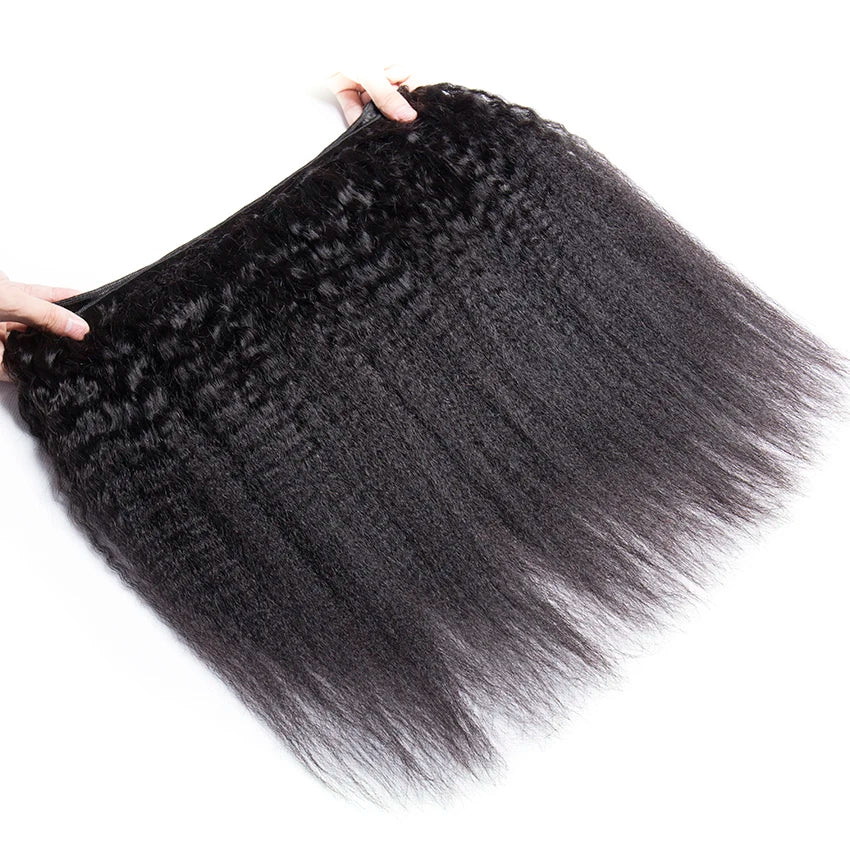 100%Virgin Raw Human Hair Kinky Straight Bundles 